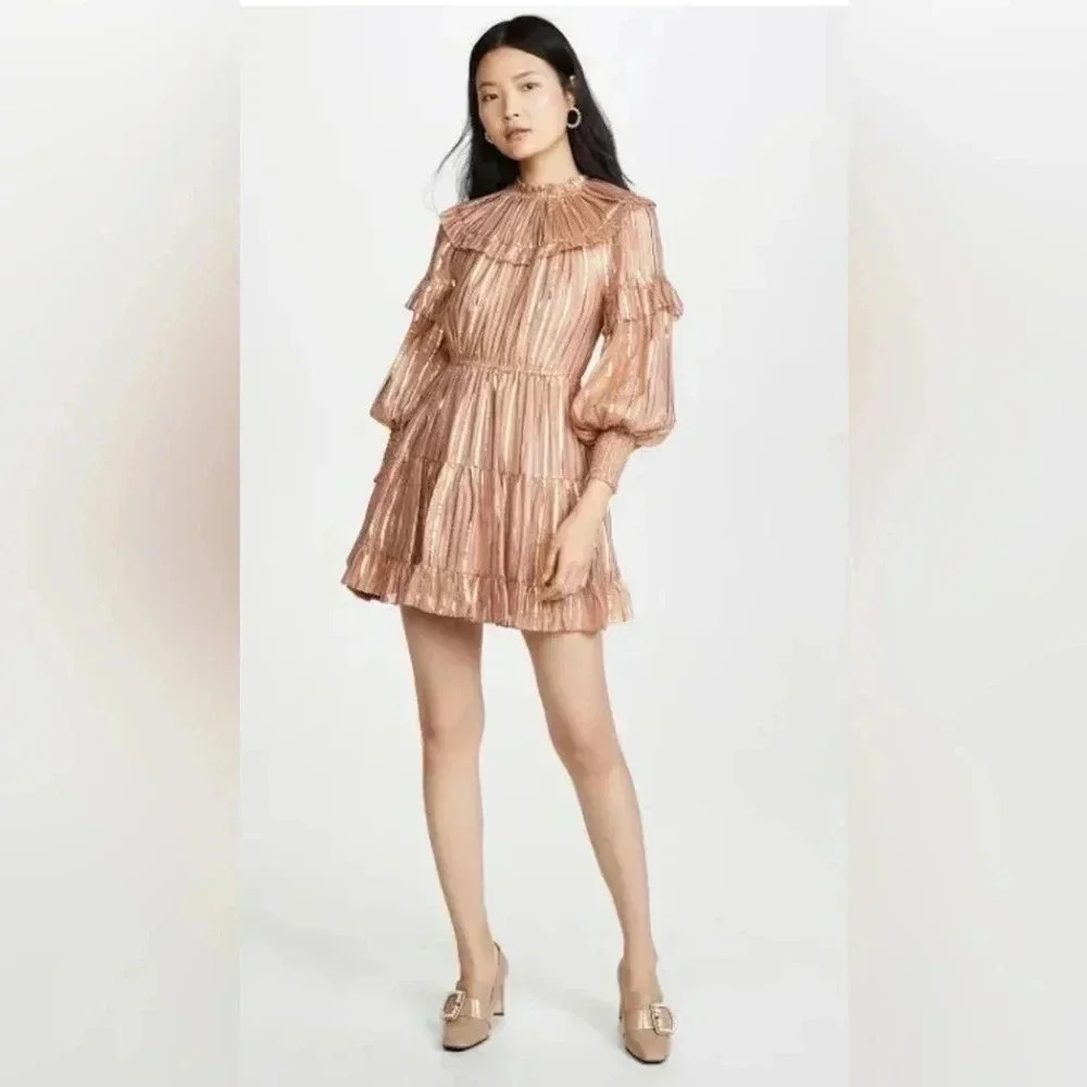Ulla Johnson Ruffled Tiered Mini Dress Romantic Glam Feminine Holiday Cocktail 2